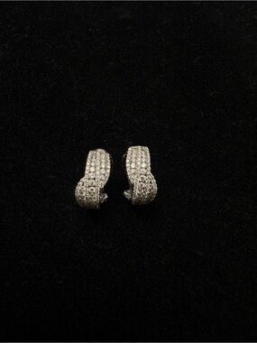 Bony Levy Sparkling Diamond Pave Hoop Earrings - 18k White Gold